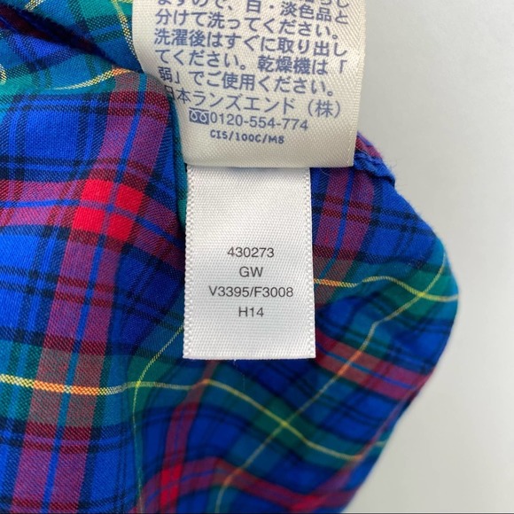 Lands End Plaid Button Down Long Sleeve Shirt - Picture 10 of 10